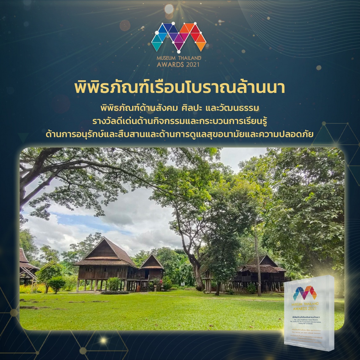 พิพิธภัณฑ์เรือนโบราณล้านนา มหาวิทยาลัยเชียงใหม่ ได้รับรางวัล Museum Thailand Awards 2021  เป็นปีที่ 2