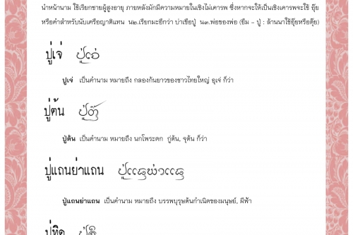 ปู่ ปูเจ่ ปู่ต้น ปู่แถนย่าแถน ปู่ทิด - 9 มิถุนายน 2563