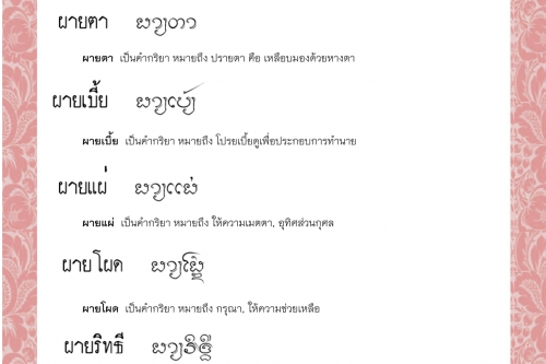 ผายเข้าตอก ผายตา ผายเบี้ย ผายแผ่ ผายโผด ผายริทธี - 7 ธันวาคม 2564