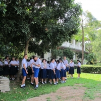 คณะครูและนักเรียนจากโรงเรียนเทพบดินทร์วิทยาเชียงใหม่ เยี่ยมชมพิพิธภัณฑ์เรือนโบราณล้านนา มช.